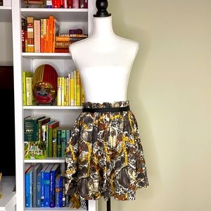 ZARA 100% Silk Pleated Skirt